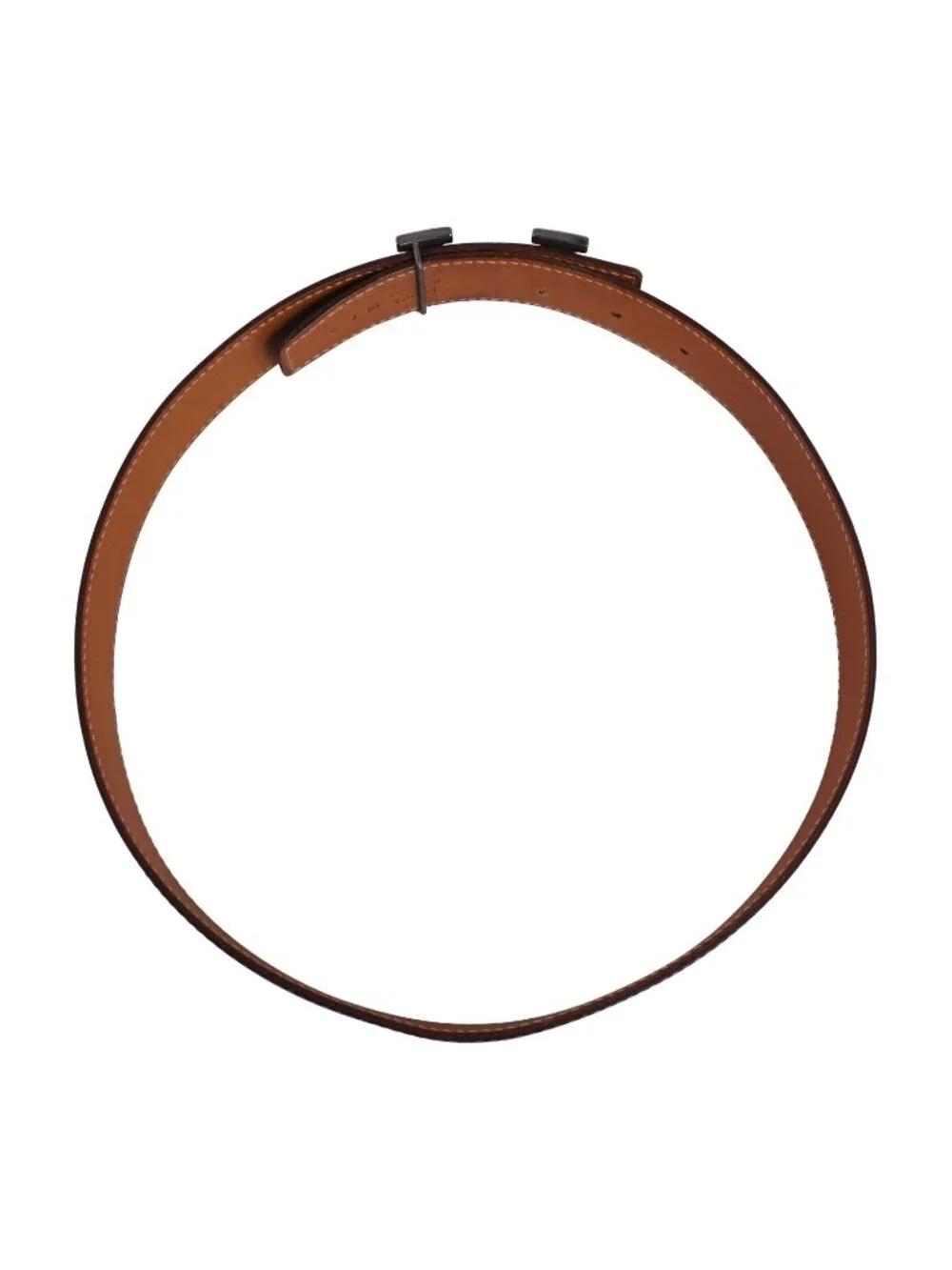 Hermes Vintage Belt Leather Reversible H Logo Constance Black